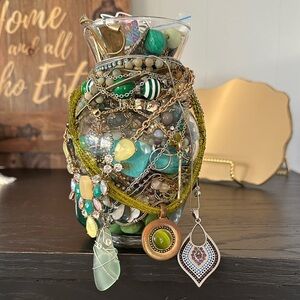 Colorful Collection in Green accent Pieces For This Mystery Jewelry Jar